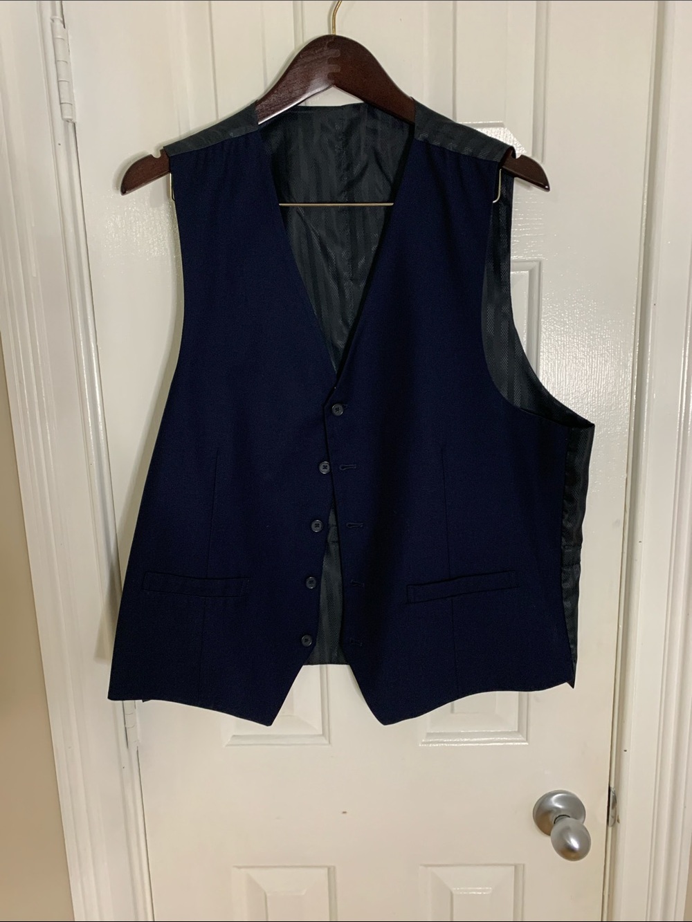 Tailored Men's Navy Vest for Formal Wear